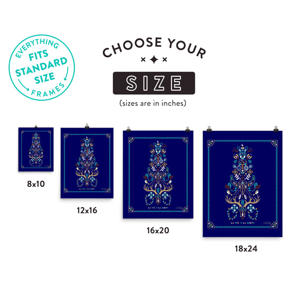 La Vie & La Mort – Navy & Turquoise Palette • Art Print