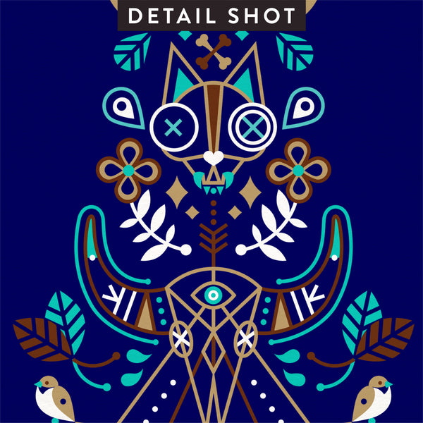 La Vie & La Mort – Navy & Turquoise Palette • Art Print