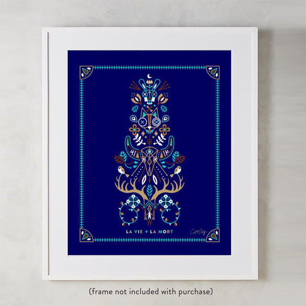 La Vie & La Mort – Navy & Turquoise Palette • Art Print