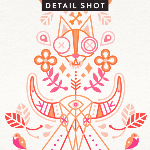 La Vie & La Mort – Pink/Peach Ombré Palette • Art Print