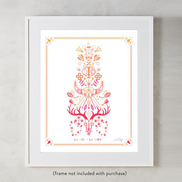 La Vie & La Mort – Pink/Peach Ombré Palette • Art Print
