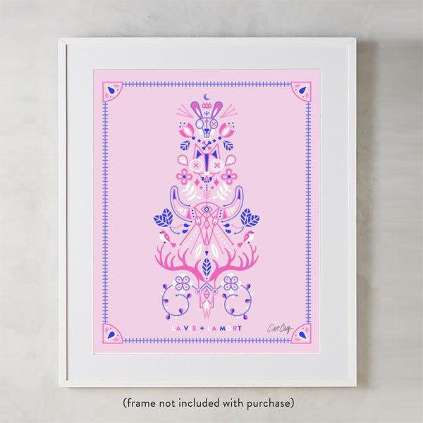 La Vie & La Mort – Pink & Periwinkle Palette • Art Print