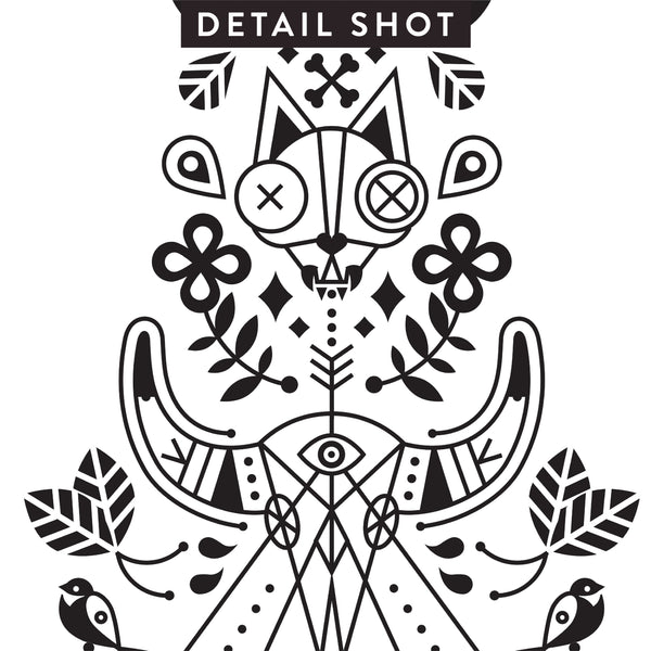 La Vie & La Mort – Black Ink on White • Art Print