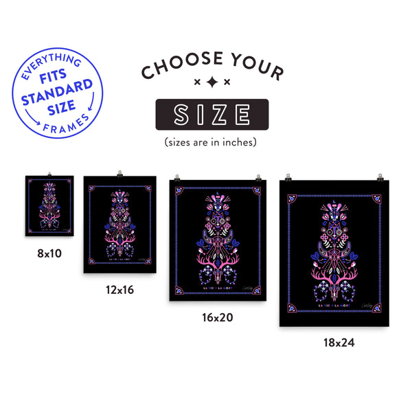 La Vie & La Mort – Pink & Black Palette • Art Print