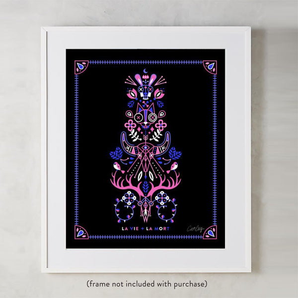 La Vie & La Mort – Pink & Black Palette • Art Print