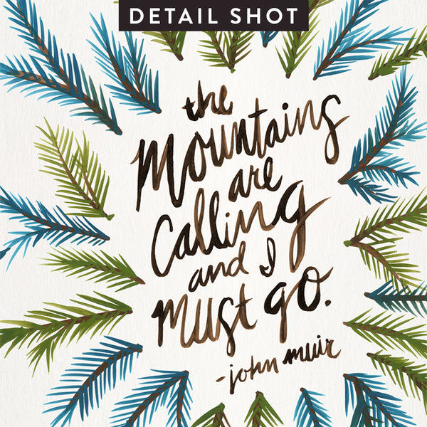 Mountains are Calling – Green Palette • Art Print