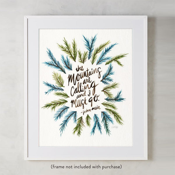 Mountains are Calling – Green Palette • Art Print