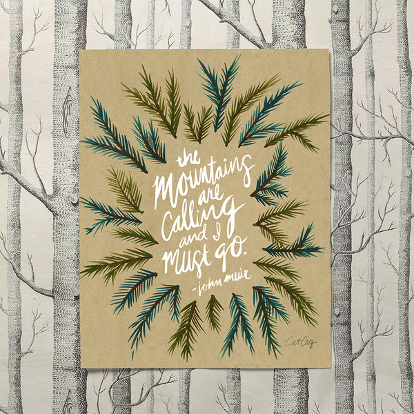 Mountains are Calling – Kraft Palette • Art Print