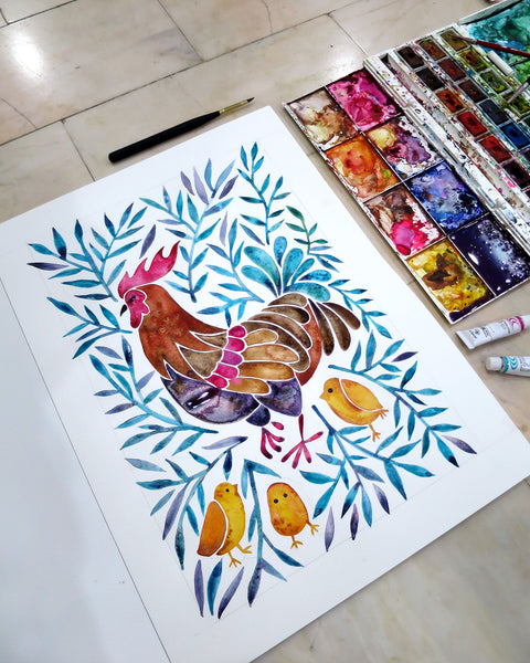 Le Coq – Green Leaves • Art Print