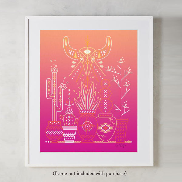 Santa Fe Garden – Magenta Palette  •  Art Print