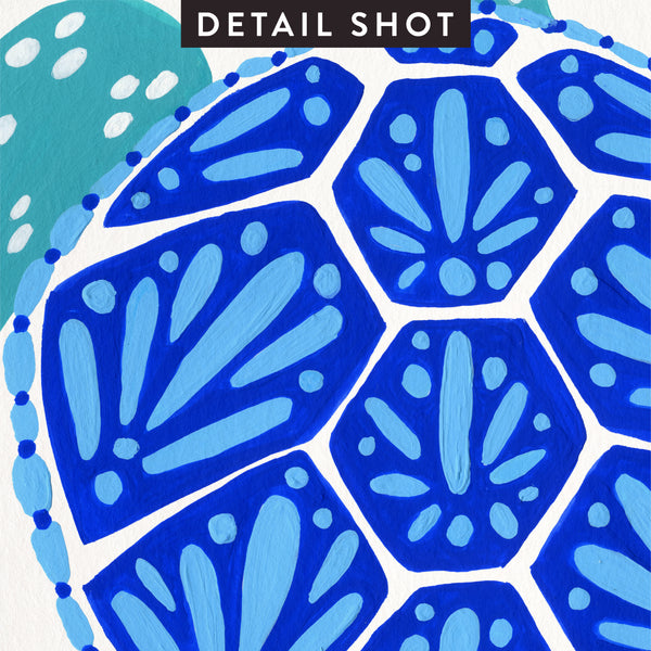 Sea Turtle – Blue Palette  •  Art Print