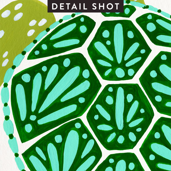 Sea Turtle – Green Palette  •  Art Print
