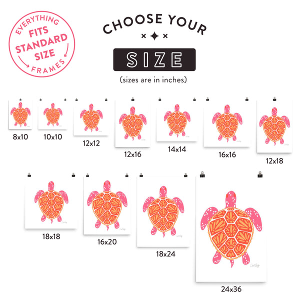 Sea Turtle – Melon Palette  •  Art Print