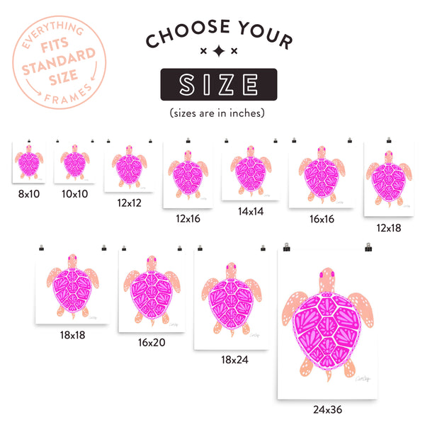 Sea Turtle – Pink Palette  •  Art Print