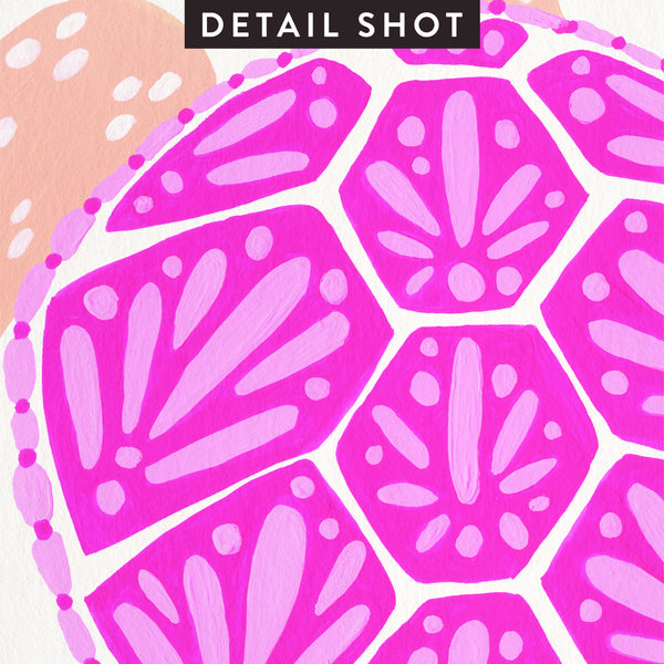 Sea Turtle – Pink Palette  •  Art Print