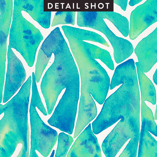 Split Leaf Philodendron – Turquoise Palette • Art Print