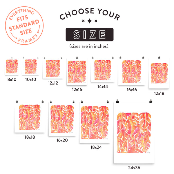 Split Leaf Philodendron – Peach Palette • Art Print