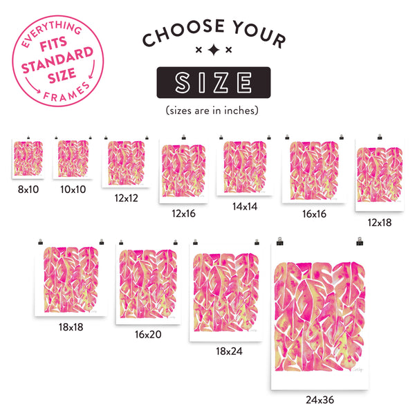 Split Leaf Philodendron – Pink Palette • Art Print