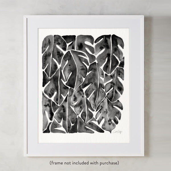 Split Leaf Philodendron – Black Palette • Art Print