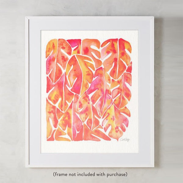 Split Leaf Philodendron – Peach Palette • Art Print