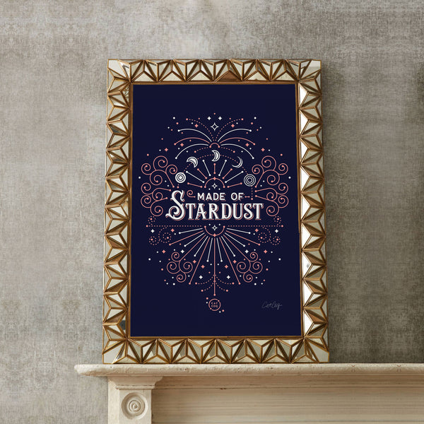 Made of Stardust – Blush & Navy Palette • Art Print