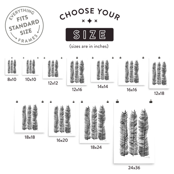 Stems – Black Palette  •  Art Print