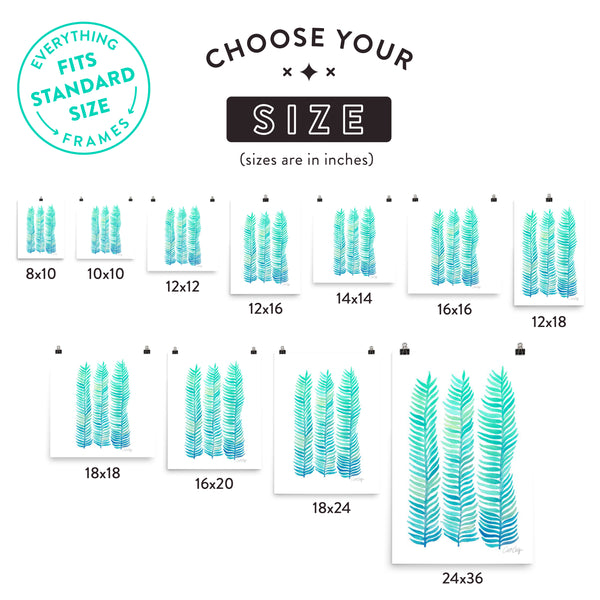 Stems – Turquoise Palette  •  Art Print