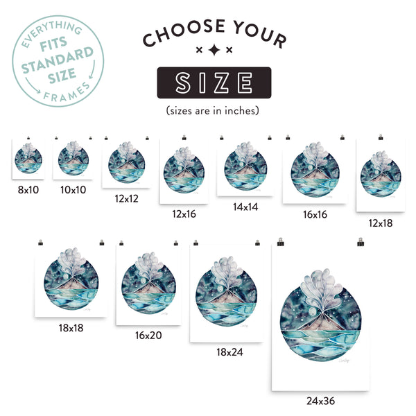 Stromboli Volcano at Midnight – Blue Palette • Art Print