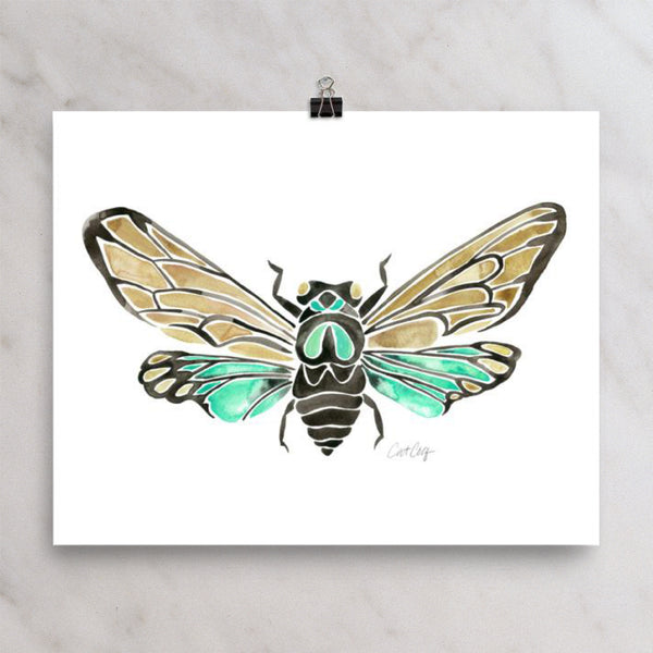Summer Cicada – Mint Palette • Art Print