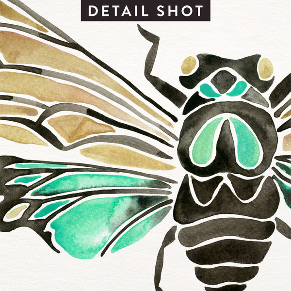 Summer Cicada – Mint Palette • Art Print