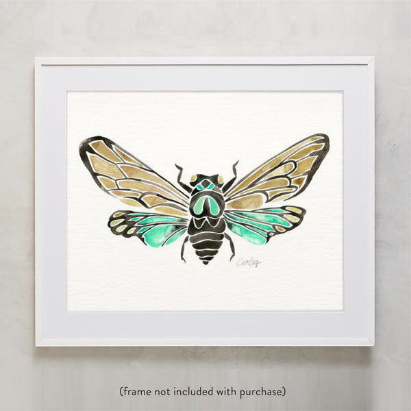 Summer Cicada – Mint Palette • Art Print