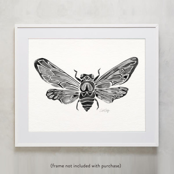 Summer Cicada – Black Palette • Art Print