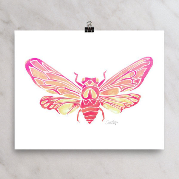 Summer Cicada – Pink Palette • Art Print