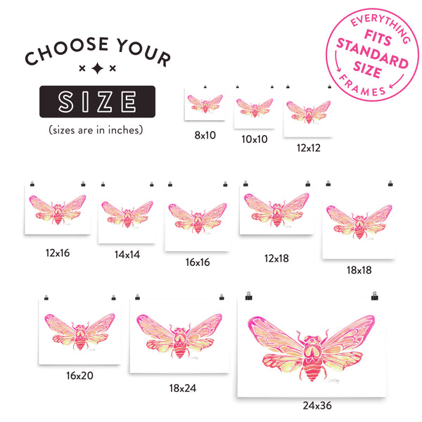 Summer Cicada – Pink Palette • Art Print