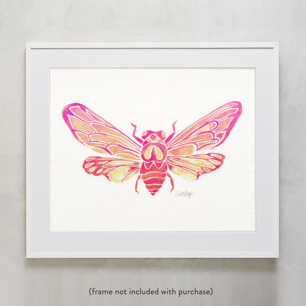 Summer Cicada – Pink Palette • Art Print