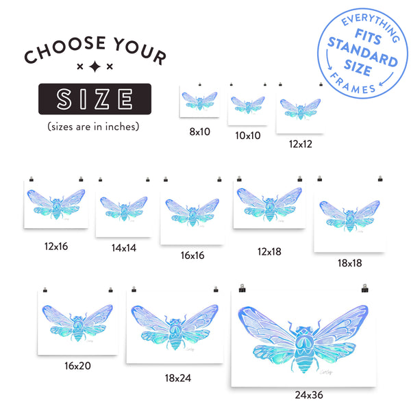 Summer Cicada – Lavender Palette • Art Print