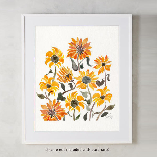 Sunflower Watercolor – Yellow Palette • Art Print