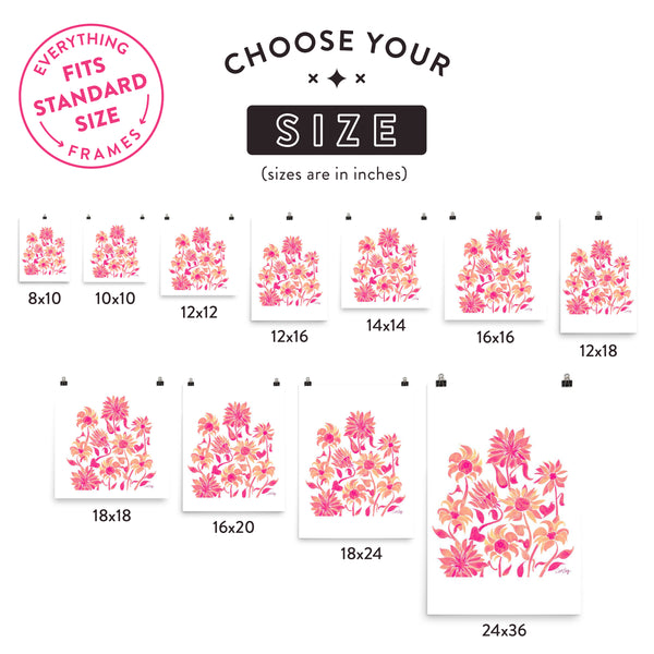 Sunflower Watercolor – Pink Palette • Art Print