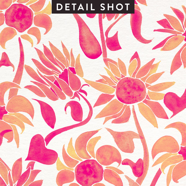 Sunflower Watercolor – Pink Palette • Art Print