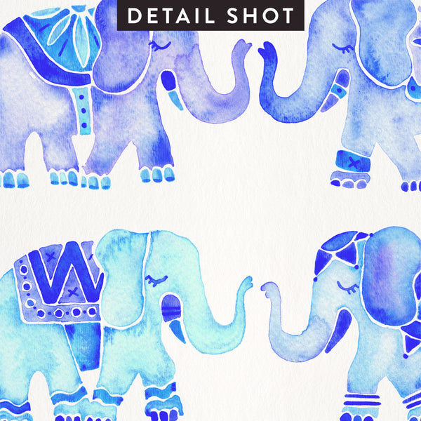 Elephant Collection – Blue Palette • Art Print