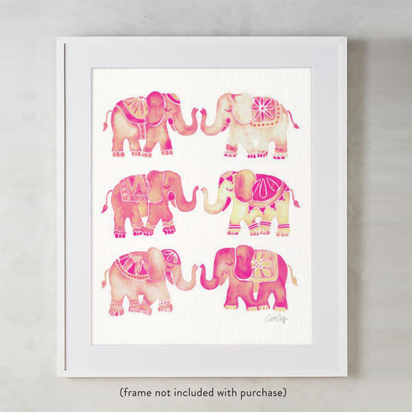 Elephant Collection – Pink Ombré Palette • Art Print