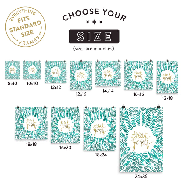 Treat Yo Self – Turquoise Palette • Art Print