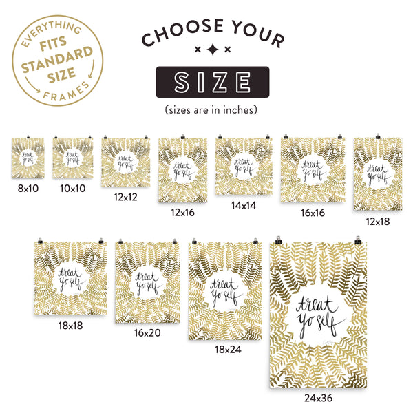Treat Yo Self – Gold Palette • Art Print