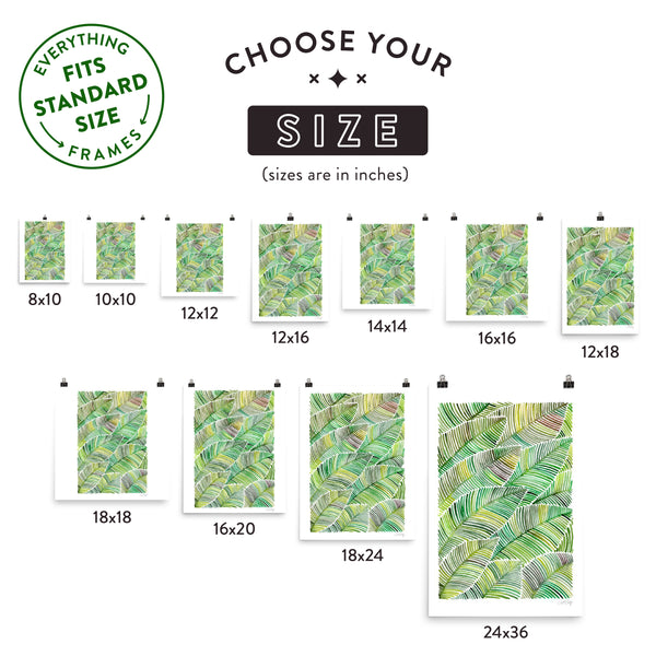 Tropical Leaves – Green Palette  •  Art Print