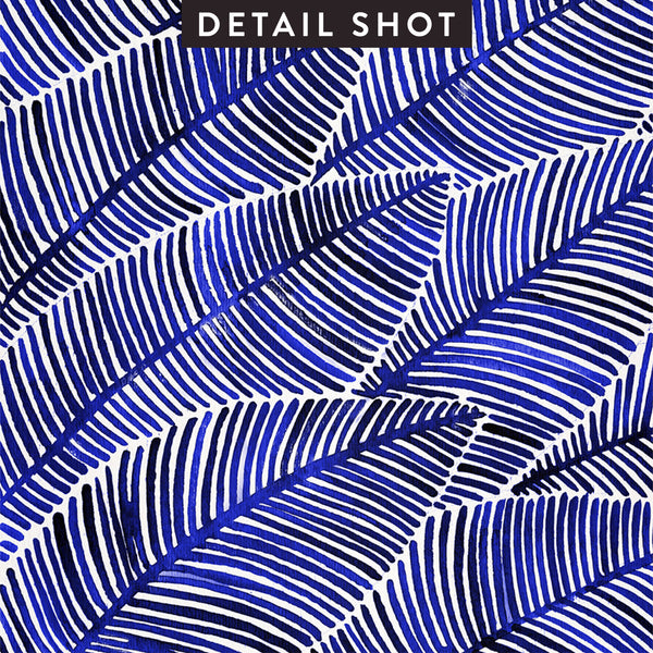 Tropical Leaves – Navy Palette  •  Art Print