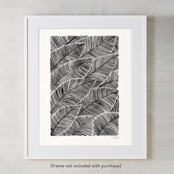 Tropical Leaves – Black Palette  •  Art Print