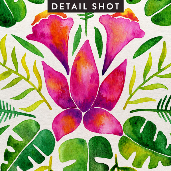 Tropical Symmetry – Pink & Green Palette • Art Print