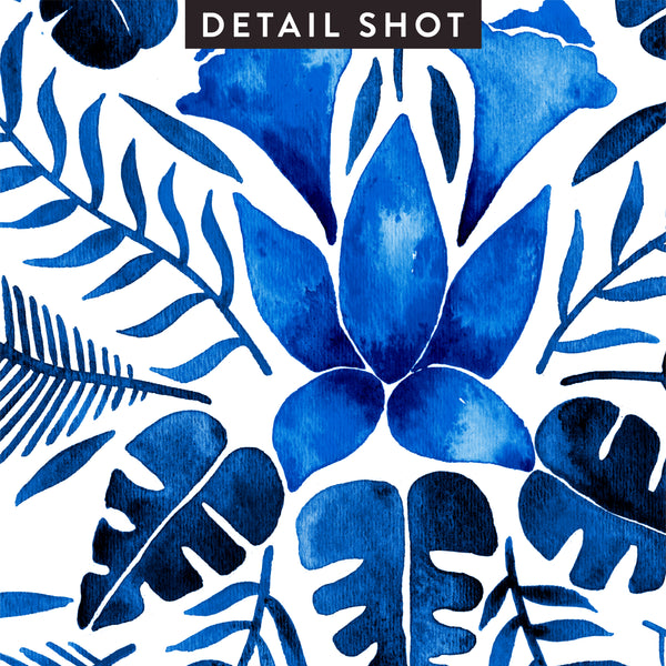 Tropical Symmetry – Navy Palette • Art Print
