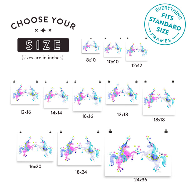 Unicorns – Pastel Palette • Art Print