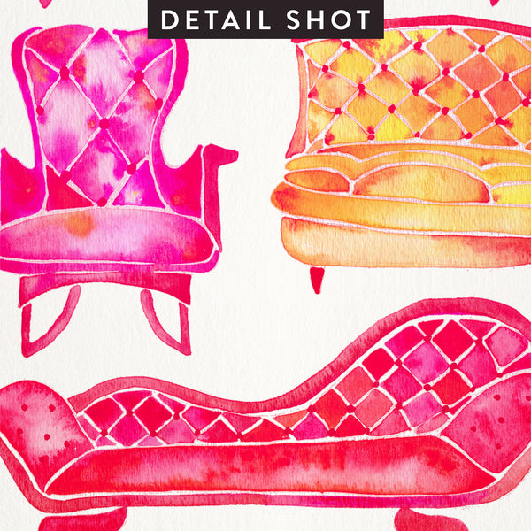 Victorian Lounge – Pink Palette • Art Print